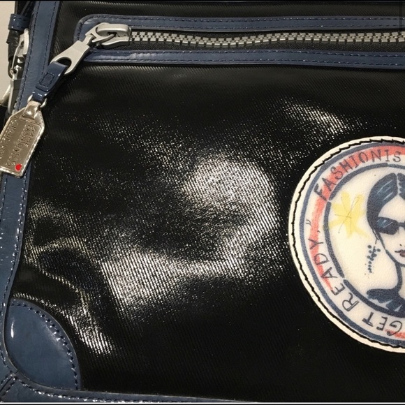 Brighton Limited Edition Patent Leather Black/Blue Bag - Picture 4 of 13